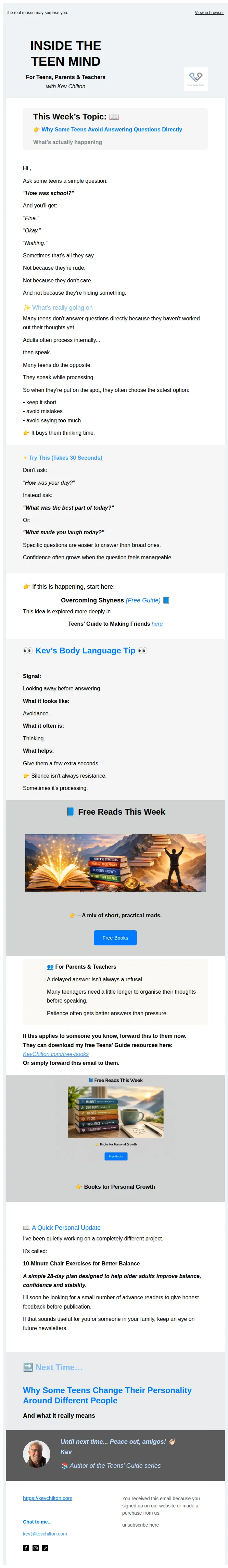 Kev Chilton Author email: Why Do Some Teens Answer With One Word?