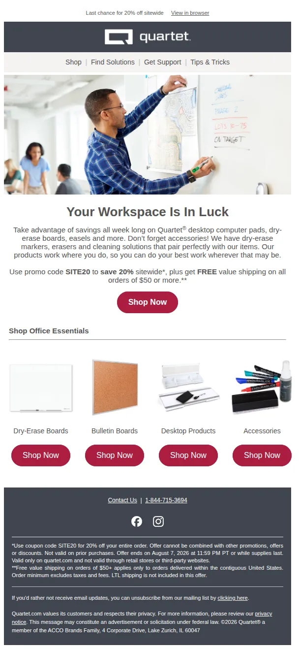 Quartet email: Don't miss out on this deal!