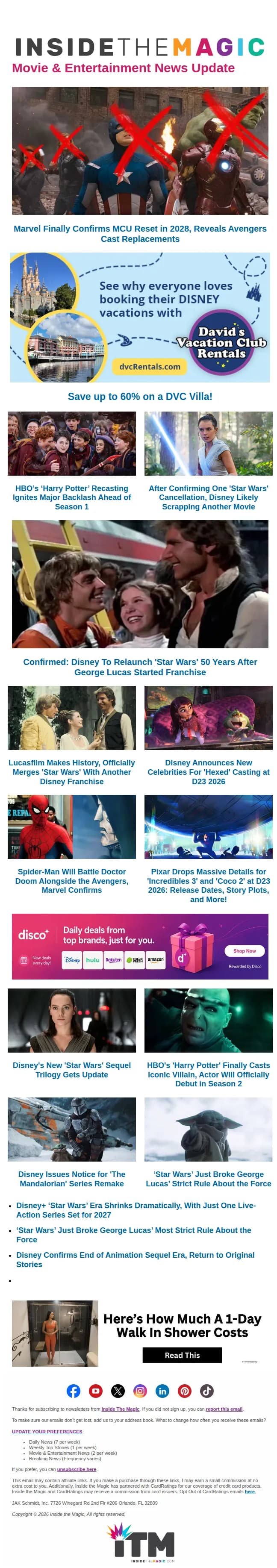 Inside The Magic ✨ email: Confirmed: Disney To Relaunch 'Star Wars' 50 Years After George Lucas Started Franchise