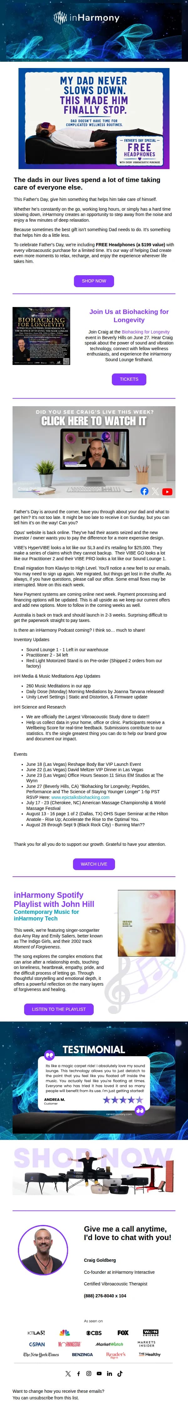inHarmony email: Father's Day Is Almost Here 💜