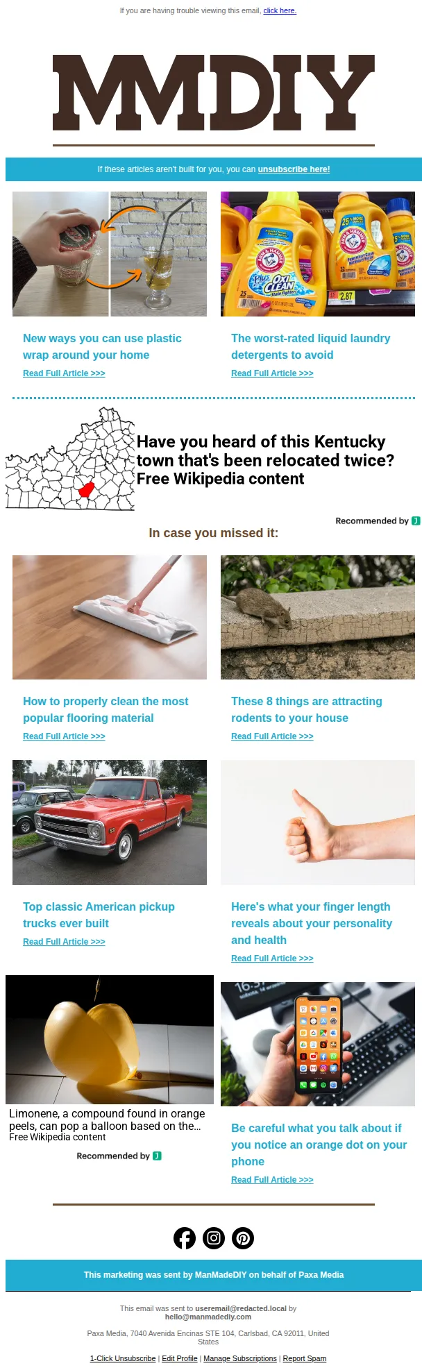 ManMade email: Plastic wrap has so many more uses than I thought!