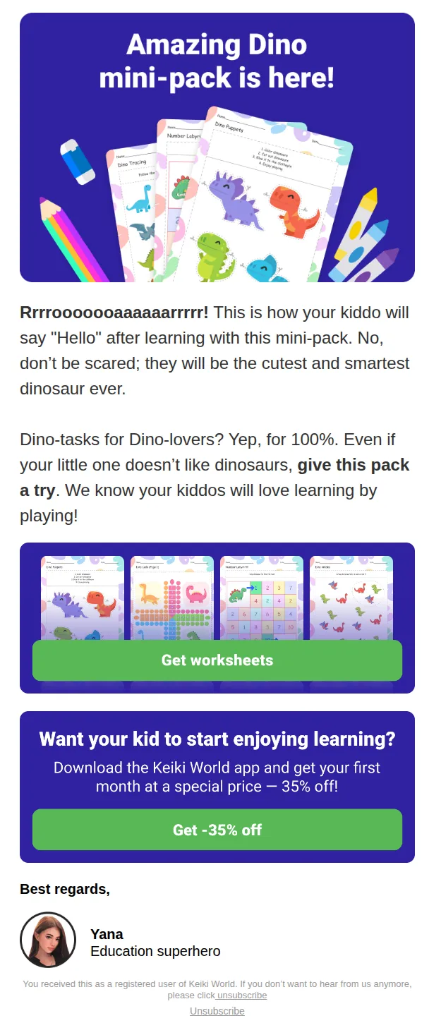 Keiki email: Hey, how are you?👋