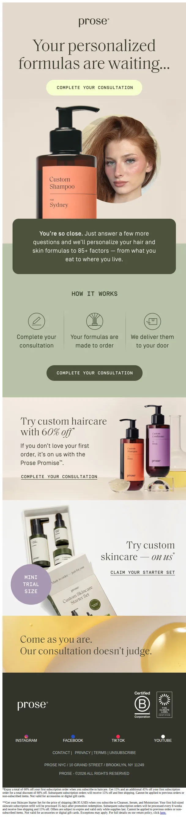 Prose email: Ready to personalize your formulas?