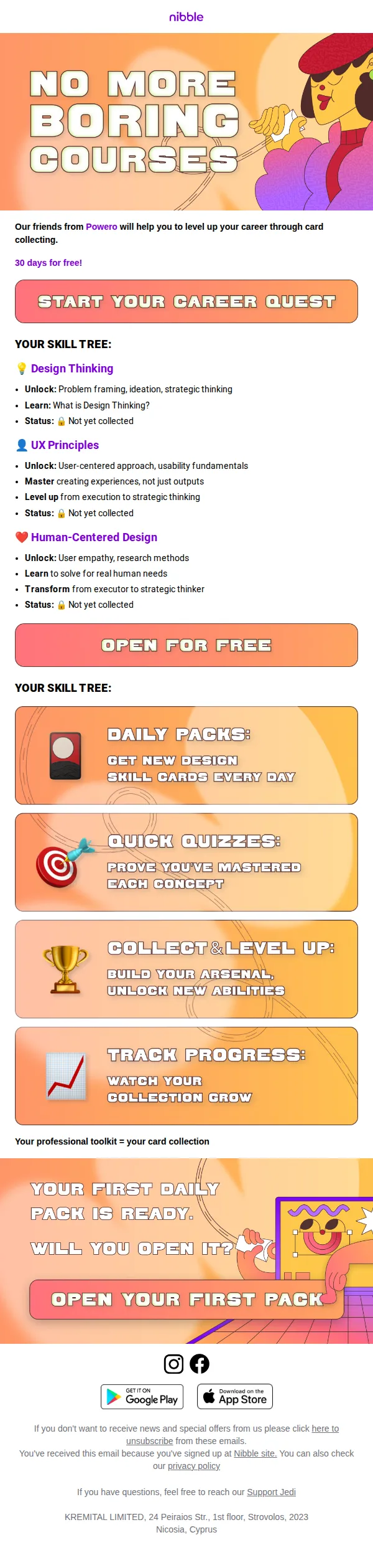 Nibble email: Level up your career skills. One card at a time 🚀