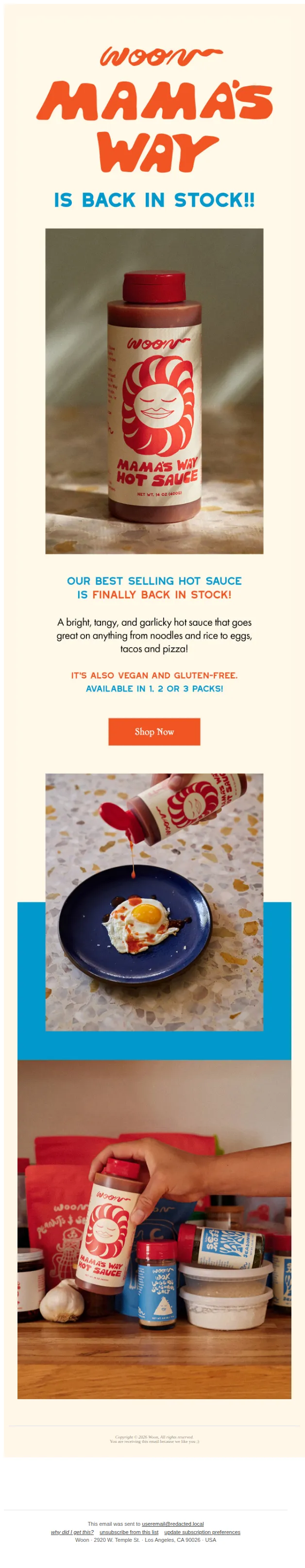 Woon email: Mama's Way Hot Sauce Back In Stock