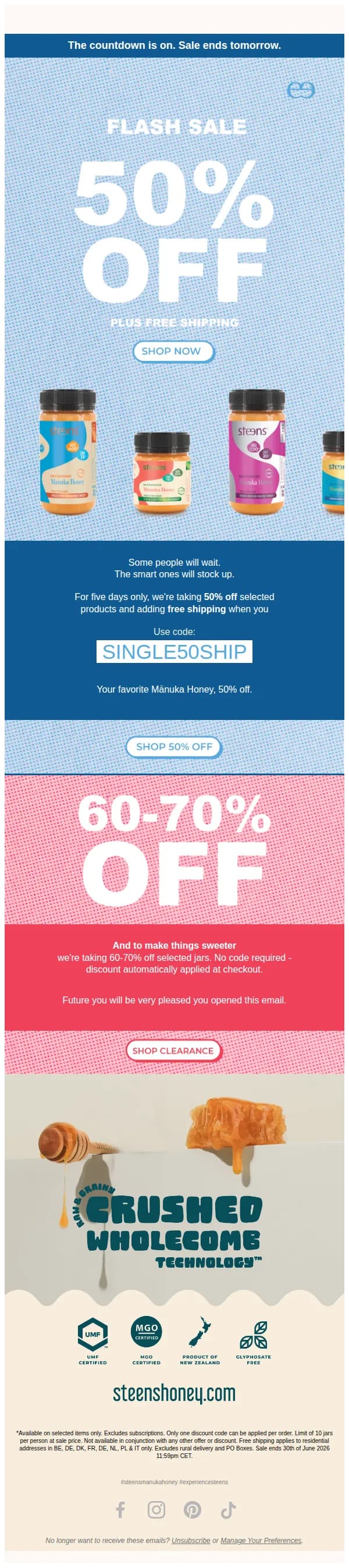 Steens email: Keep scrolling. Or save 50%.