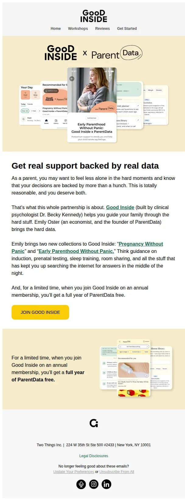 Good Inside email: You deserve support and the data behind it