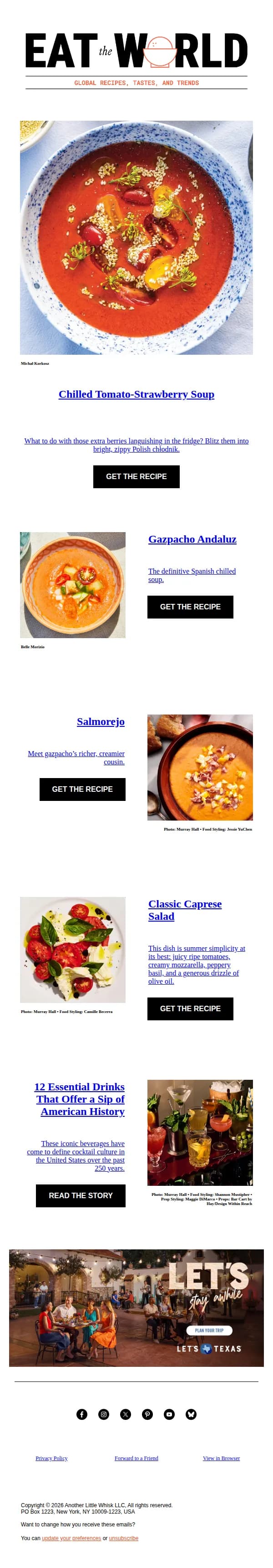 SAVEUR Recipes email: 12 drinks that offer a sip of American history