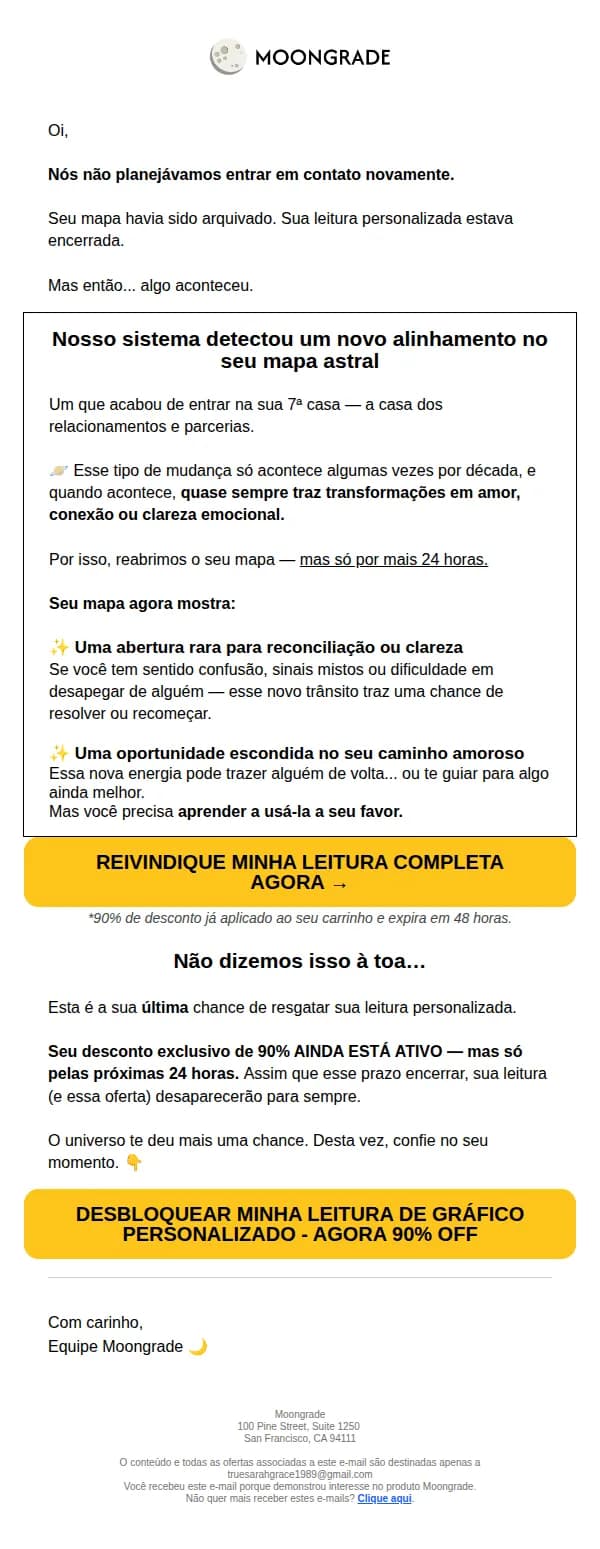 Moongrade email: 🔮 Seu mapa havia sido arquivado — até que ISSO apareceu