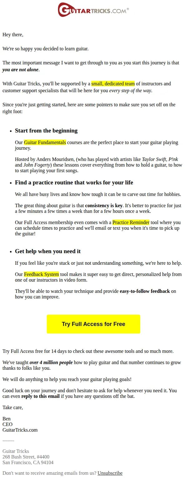 Guitar Tricks email: Do you feel like you're alone in this? (We promise you're not)