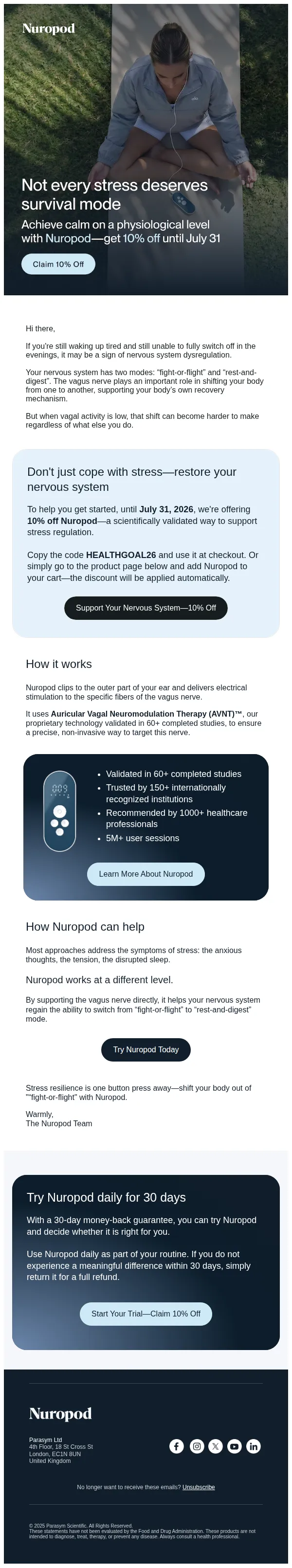 Nuropod email: Feeling stressed? Support your nervous system first