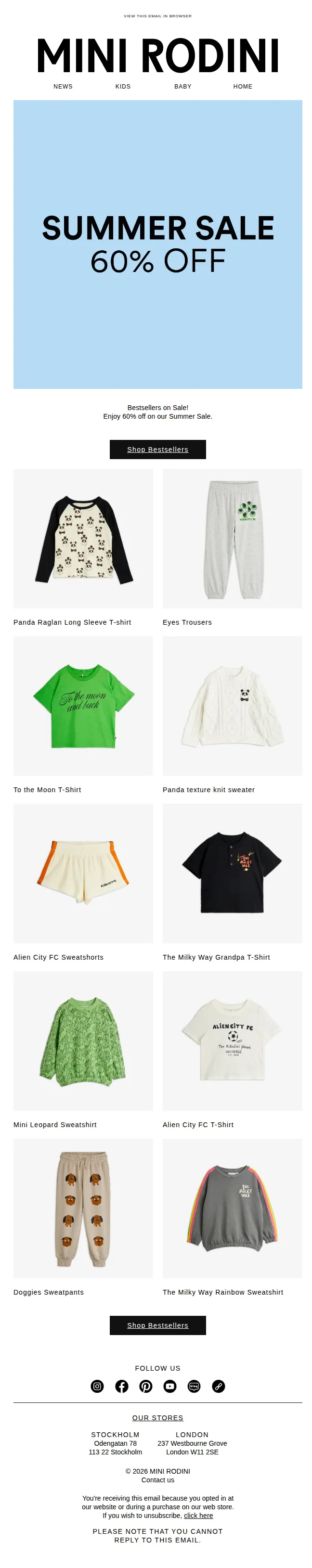 Mini Rodini email: Sale: 60% Off: Bestsellers Edit