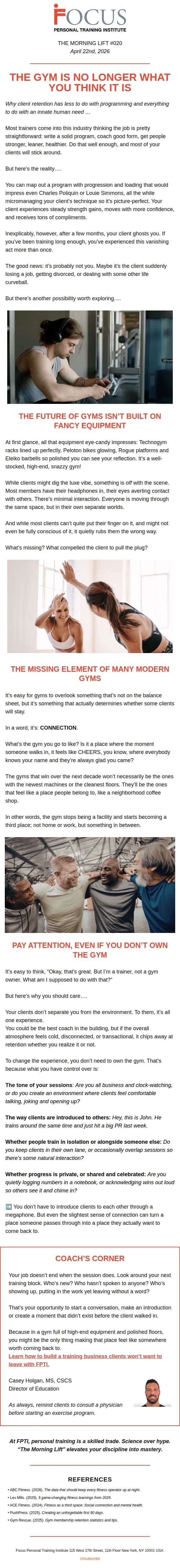 Focus Personal Training Institute email: 👊 How to build a bond with clients so they never want to leave.