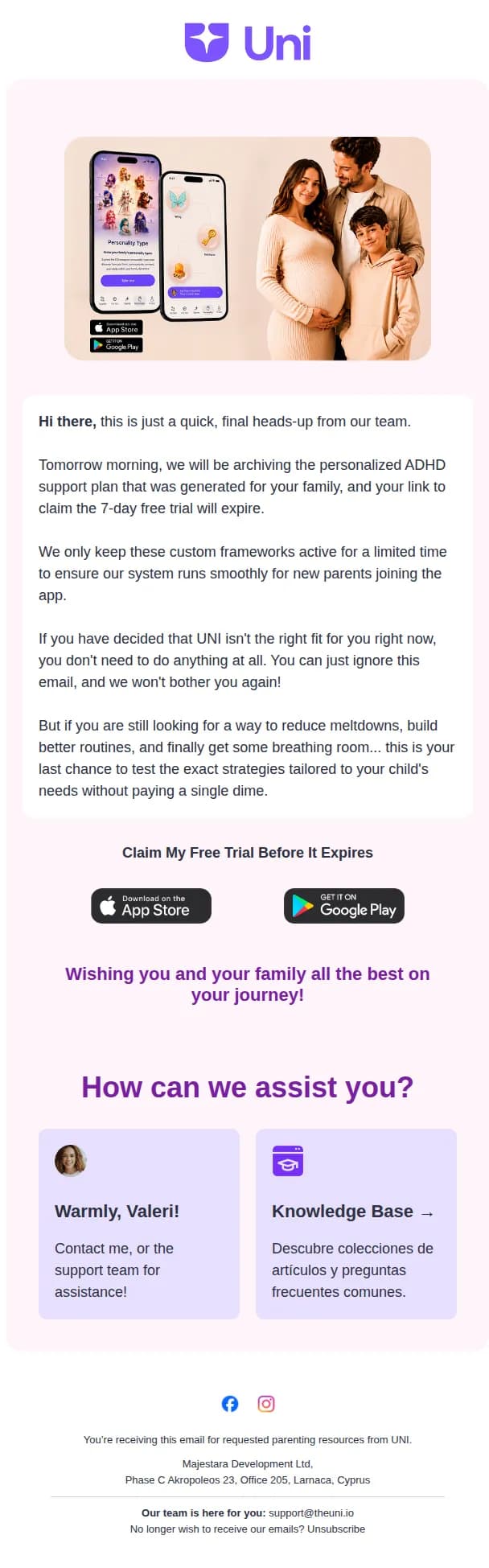 UNI email: Archiving your personalized plan tonight ⏳