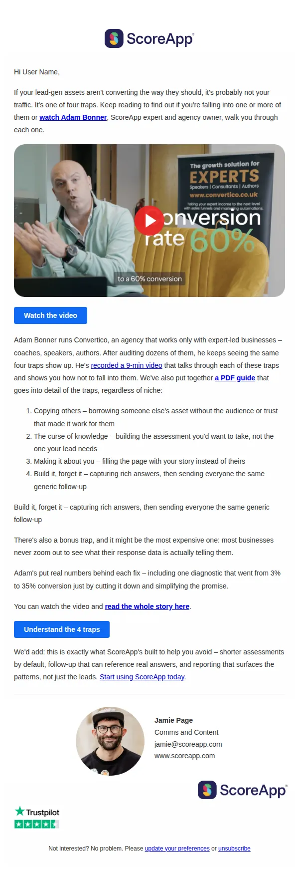 ScoreApp email: The 4 marketing traps quietly killing your lead gen