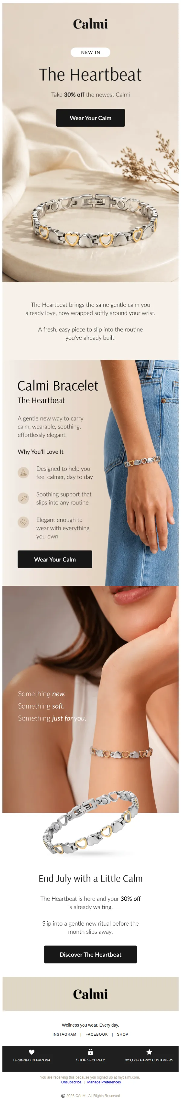Calmi email: New In: The Heartbeat Bracelet