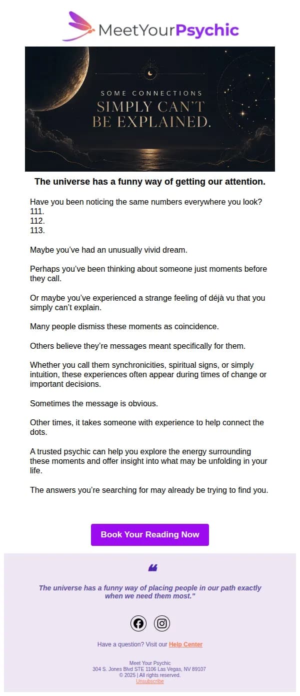 Meet Your Psychic email: 👁️ Have you been noticing the same numbers everywhere you look?