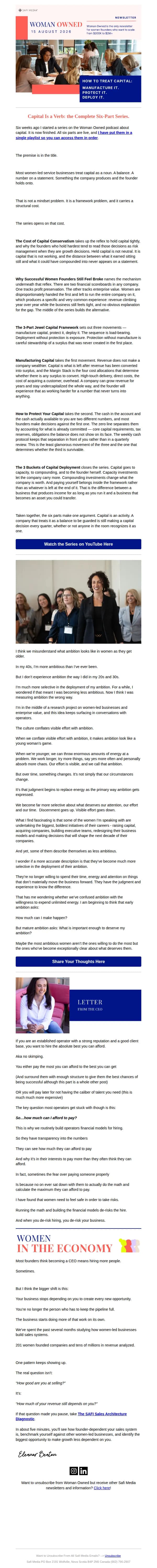 Eleanor Beaton email: Woman Owned: when you de-risk hiring, you de-risk your business.