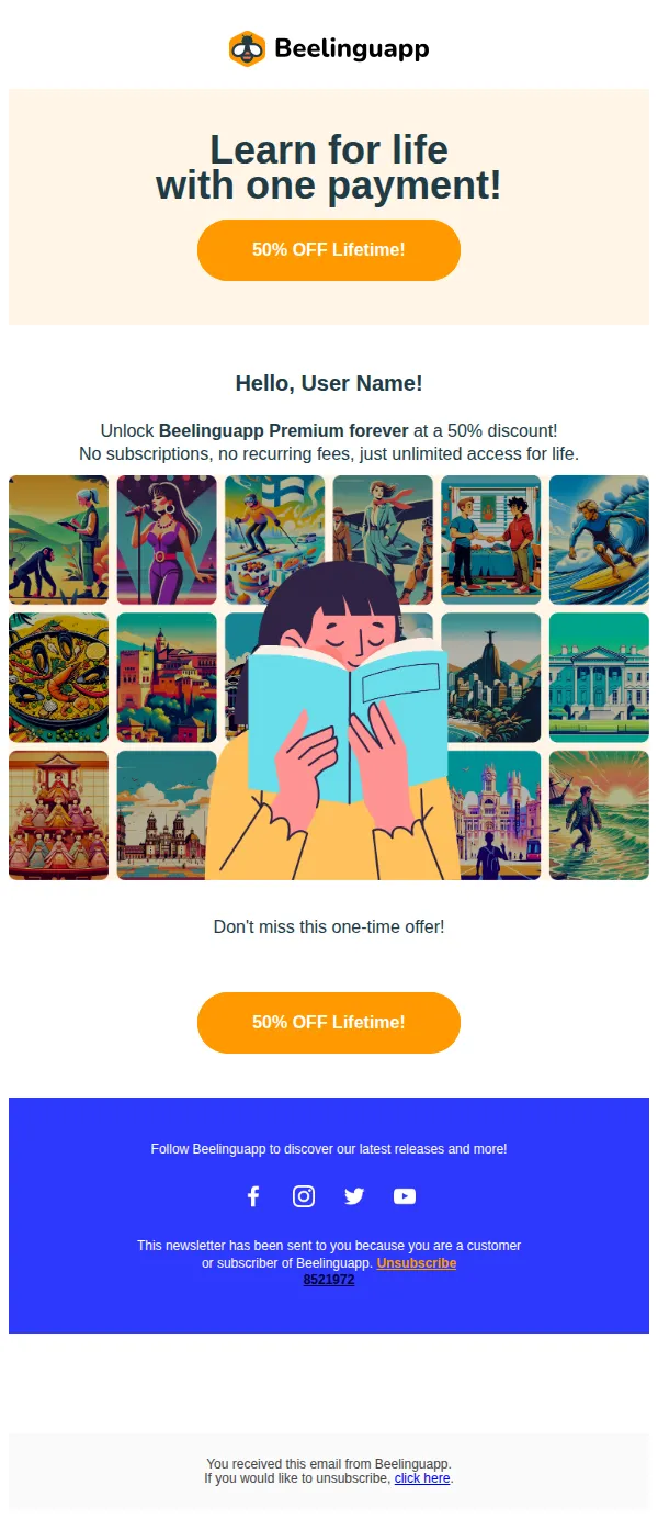 Anja at Beelinguapp email: Premium Lifetime Access - 50% off!