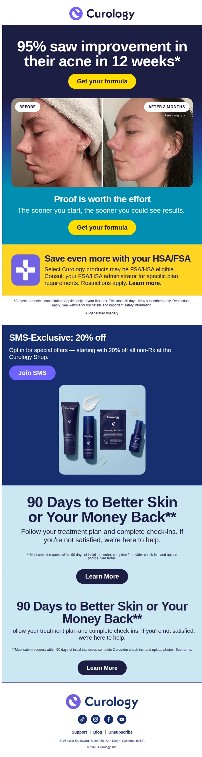 Curology email: Want clearer skin this summer? Start now.