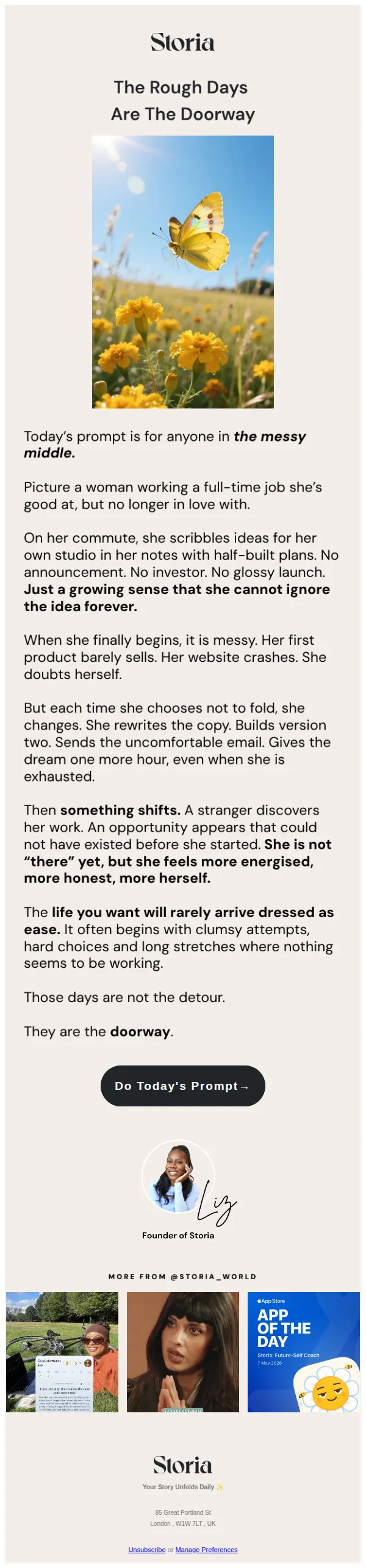 Storia email: Small starts build big lives ✨