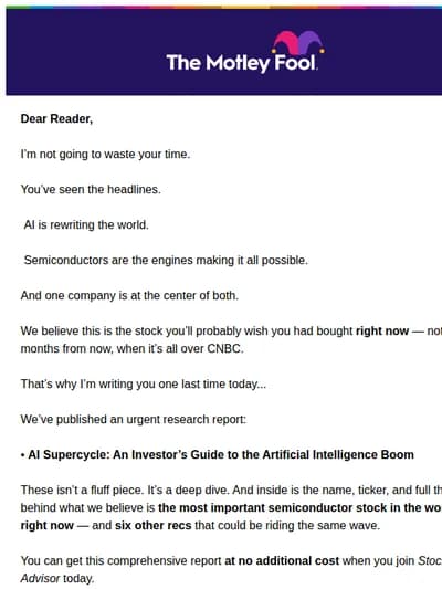 The Motley Fool — One last time
